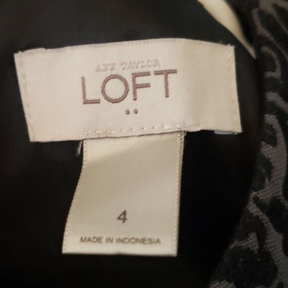 Loft Womens Black Jacquard‎ Sleeveless Shift Dress Size 4 - Picture 6 of 7